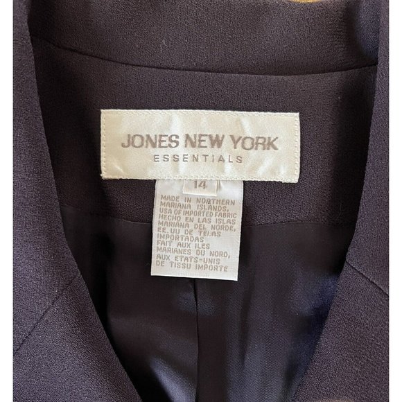 JONES NEW YORK Essentials Navy 3-Button Jacket With Hidden Pockets SZ 14 - Picture 5 of 8